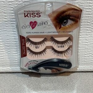 KISS Ever EZ Lashes ~100% Human Hair Light Weight Easy Angle Applicator